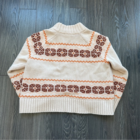 Madewell Fair Isle Mock Neck Soft Alpaca Blend Sweater Women’s Large - Picture 5 of 6
